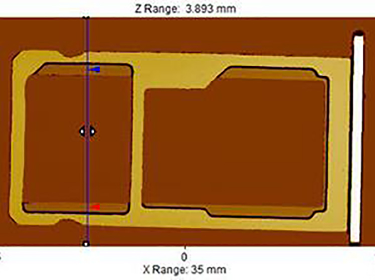 mobiles phones SIM card slot flatness detection